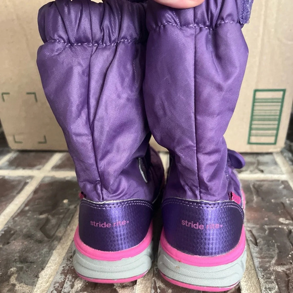 STRIDE RITE MADE 2 PLAY SNEAKER BOOTS PINK LINED SNOW SHOE TODDLER GIRLS 9.5M - Picture 4 of 7